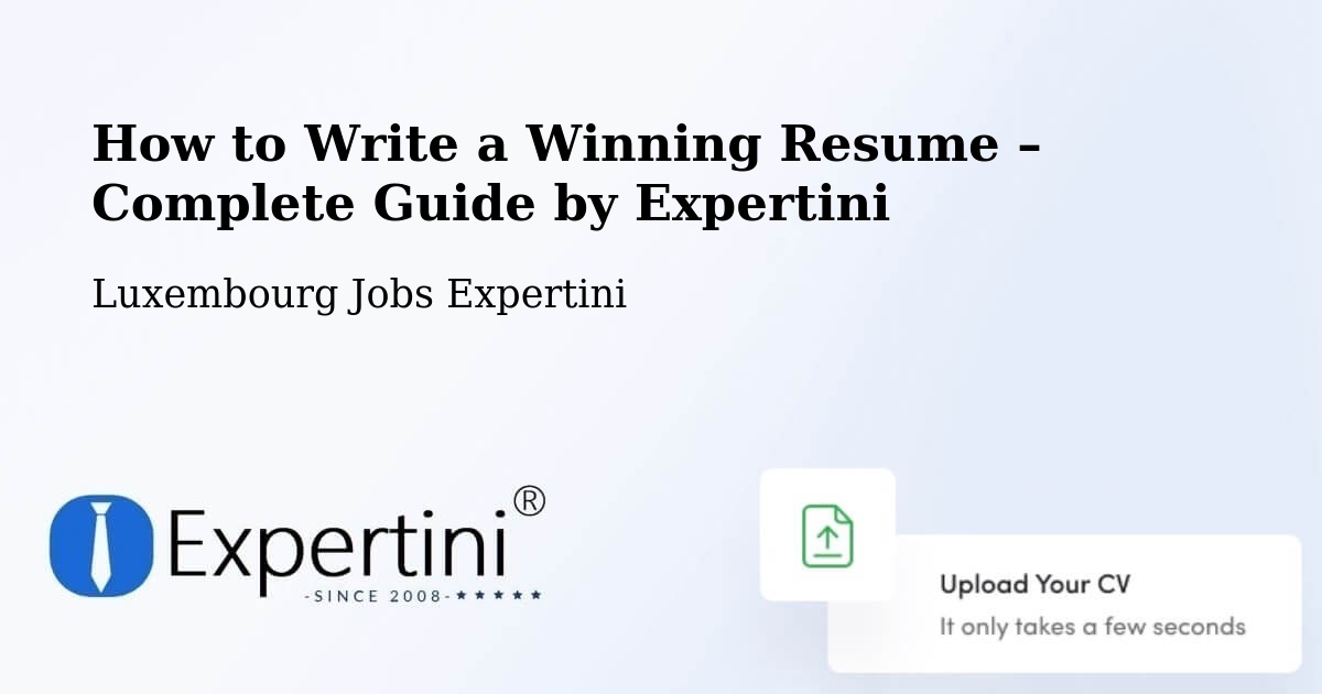 Resume Writing Guide for Job Seekers – Wincrange - Wincrange, Luxembourg Jobs Expertini